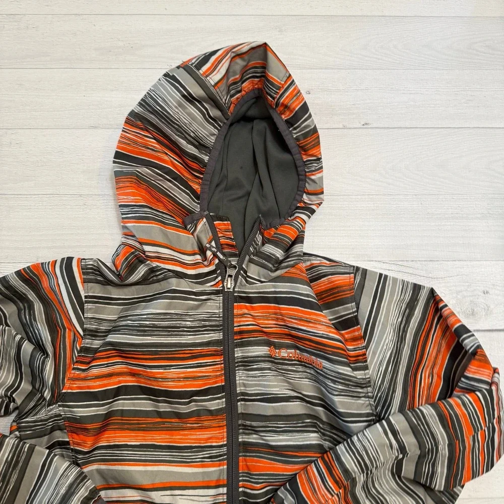 Columbia kids lightweight jacket orange and‎ grey youth small 8